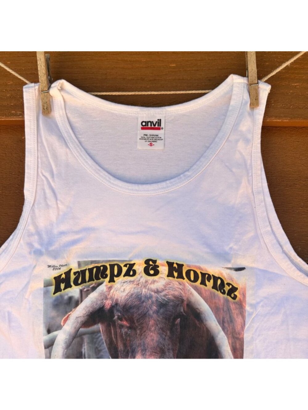 Vintage 2006 Humps & Horns Rodeo Graphic Tank Top Adult Small White Anvil Pre-Sh - Picture 4 of 9